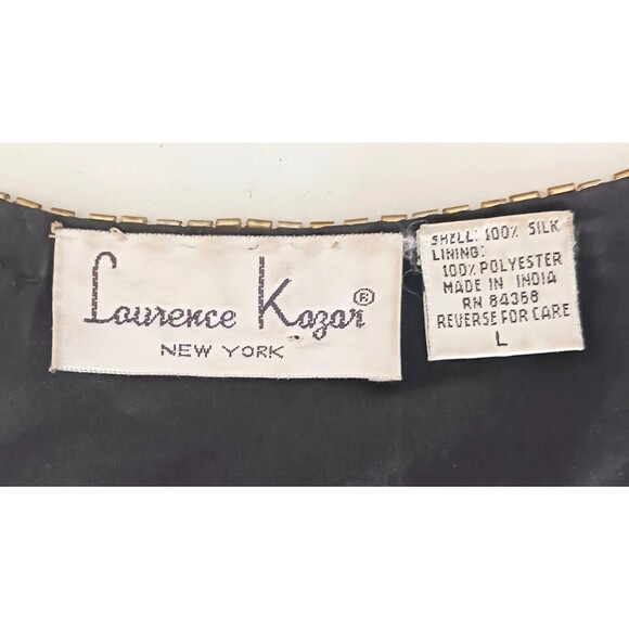 VTG Laurence Kazar Silk Sequin Cocktail Jacket Multicolor Jeweltone Squares M/ L - Picture 6 of 10